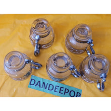 Load image into Gallery viewer, Vintage Culver 5 Piece Silver Clad Glass Coffee Cups With Removeable Handles