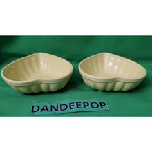 Load image into Gallery viewer, 2 Vintage Yellow Ceramic Heart Baking Dishes With Embossed Bird On Back Design