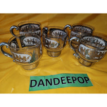 Load image into Gallery viewer, Vintage Culver 5 Piece Silver Clad Glass Coffee Cups With Removeable Handles