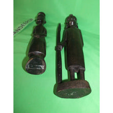Load image into Gallery viewer, Vintage Pair Of Hand Carved Ebony Ironwood African Warrior Figures 14" Tall