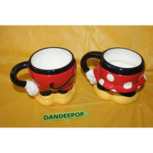 Load image into Gallery viewer, Walt Disney Parks Mickey And Minnie Mouse Footed Drinking Mugs Coffee Beverage