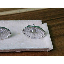 Load image into Gallery viewer, Vintage Silver Tone Oval Cufflinks Pair With Raised Cross Design