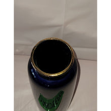 Load image into Gallery viewer, Ray Japan Blue Cobalt Ceramic Vase Bird Peacock Cherry Blossom Theme