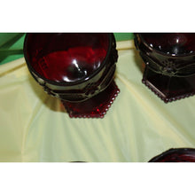 Load image into Gallery viewer, 17 Piece Ruby Red Avon Cape Cod Goblets glassware Cordial Tumbler Sugar And Mugs