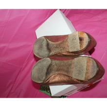 Load image into Gallery viewer, Chloe Pink Gold Ballerina Shoes Scalloped Ballet Flats IA012 Size 36.5 Women's 6