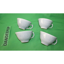 Load image into Gallery viewer, 24 Piece Blue Gray Wood Song Harkerware Dinner Snack Plates Cups Maple Leaf Set