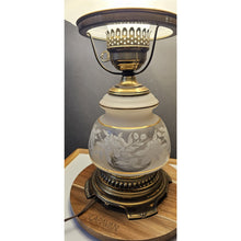 Load image into Gallery viewer, Quoizel 1978 Satin Lace Floral Gone With The Wind Hurricane Table Lamp 23.5" BA