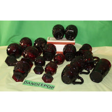 Load image into Gallery viewer, 17 Piece Ruby Red Avon Cape Cod Goblets glassware Cordial Tumbler Sugar And Mugs