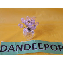 Load image into Gallery viewer, Swarovski Crystal Dozen Pink Roses Flowers In Vase