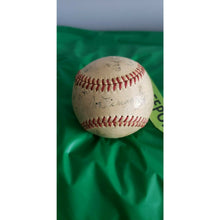 Load image into Gallery viewer, Vintage 9 Signature Baseball Berra, Rizzuto, DiMaggio, Reynolds, Williams, Mize+