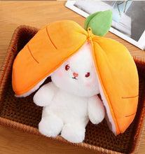 Load image into Gallery viewer, Reversible Strawberry Bunny Plush Toy Soft Polyester Stuffed Animal for Kids Hide and Seek Transforming Toy