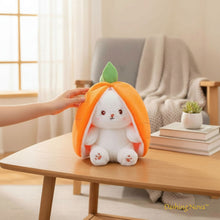 Load image into Gallery viewer, Reversible Strawberry Bunny Plush Toy Soft Polyester Stuffed Animal for Kids Hide and Seek Transforming Toy