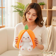 Load image into Gallery viewer, Reversible Strawberry Bunny Plush Toy Soft Polyester Stuffed Animal for Kids Hide and Seek Transforming Toy