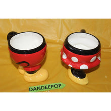 Load image into Gallery viewer, Walt Disney Parks Mickey And Minnie Mouse Footed Drinking Mugs Coffee Beverage