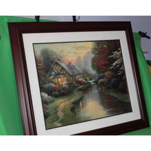 Load image into Gallery viewer, Thomas Kinkade Quiet Evening Offset Lithograph 1998 Framed Artist Signed 24x30