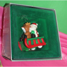 Load image into Gallery viewer, Enesco Here Comes Santa Claus Sleigh Away Vintage 87 Christmas Holiday Ornament