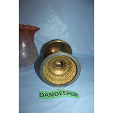 Load image into Gallery viewer, Antique Estate Kerosene Oil Lamp Three Feathers Germany Chimney Pink Globe Brass