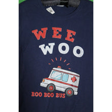 Load image into Gallery viewer, Wee Woo Boo Boo Bus Ambulance Blue EMT EMS Funny T Shirt Size Women's Small