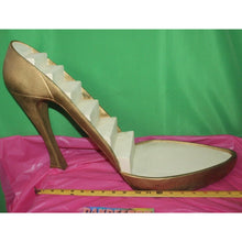 Load image into Gallery viewer, Vintage Giant Gold Just The Shoe High Heel Figurine Step Display Platform Prop