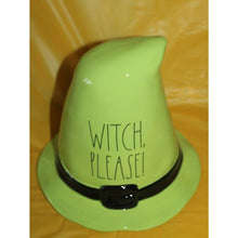 Load image into Gallery viewer, Rae Dunn Witch Please Ceramic Figural Hat Green Black Halloween Decoration