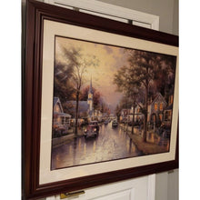 Load image into Gallery viewer, Thomas Kinkade Hometown Morning Lithograph 2000 Framed Artist Signed 30x40 IP