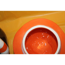 Load image into Gallery viewer, Rae Dunn Pumpkin Carver Gnome Seal Tight Ceramic Canister Halloween Spider Web