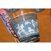 Load image into Gallery viewer, 7 Pc Pattern Hazel Atlas Arabian Knights Wegewood Cups And Bowl Blue White