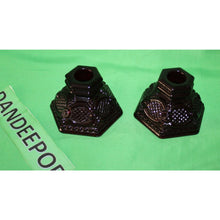 Load image into Gallery viewer, Avon Glass Dark Ruby Red Pair Of Taper Candle Holders Cape Cod Collection