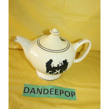Load image into Gallery viewer, Crooksville Hall Silhouette Vintage Teapot Yellow With Black
