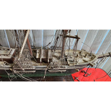 Load image into Gallery viewer, Antique 19th Century Wooden Sailing Vessel Ship Hand Carved With 3 Mast 41 x 32