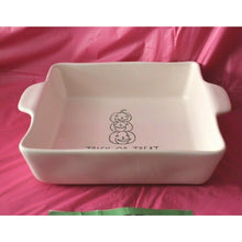 Load image into Gallery viewer, Rae Dunn White Trick Or Treat Halloween Square Baking Dish Artisan Collection