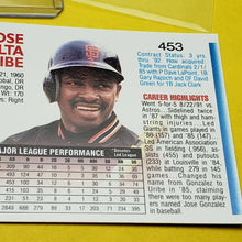 Load image into Gallery viewer, Jose Alta Uribe DonRuss 1991 Error Baseball Card 453 MLB Giants Shortstop