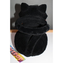 Load image into Gallery viewer, Bath & Body Works Flocked Black Cat Orange Bow Jar Candle Holder Halloween 2025