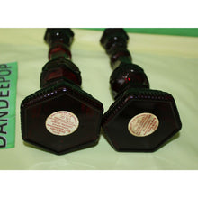 Load image into Gallery viewer, Ruby Red Glass Avon Cape Cod 1876 Pair Of Charisma Cologne Candlesticks Empty