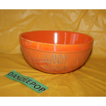 Load image into Gallery viewer, Rae Dunn Candy Coma Large orange Lusterware Ceramic Bowl Display Halloween