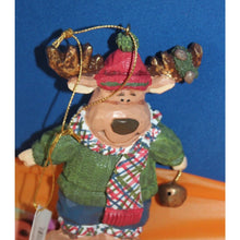 Load image into Gallery viewer, Vintage American Greetings Carlton Reindeer In Winter Gear Holiday Ornament
