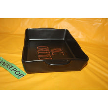 Load image into Gallery viewer, Rae Dunn Rice Creepies Black Orange Square Baking Pan Ceramic Display Halloween