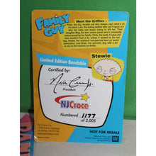 Load image into Gallery viewer, Family Guy NJ Croce Freakin' Sweet Bendable Stewie Toy Fair 1,177/2005 Sealed