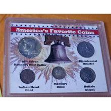 Load image into Gallery viewer, America's Favorite Coins Set 40% Silver Kennedy Half Dollar Mercury Dime Nickel