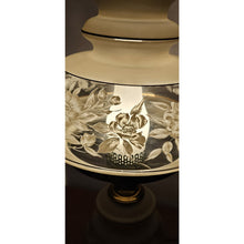 Load image into Gallery viewer, Quoizel 1978 Satin Lace Floral Gone With The Wind Large Hurricane Table Lamp 28"