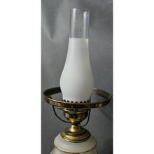 Load image into Gallery viewer, Quoizel 1978 Satin Lace Floral Gone With The Wind Hurricane Table Lamp 23.5" BA