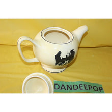 Load image into Gallery viewer, Crooksville Hall Silhouette Vintage Teapot Yellow With Black