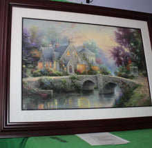 Load image into Gallery viewer, Thomas Kinkade Lamplight Manor Lithograph 2000 Framed Artist Signed Art 24 x 36