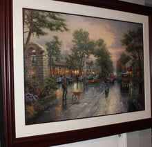 Load image into Gallery viewer, Thomas Kinkade Carmel, Sunset On Ocean Ave Lithograph 1999 Framed Signed 28x42