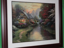 Load image into Gallery viewer, Thomas Kinkade Quiet Evening Offset Lithograph 1998 Framed Artist Signed 24x30