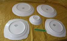 Load image into Gallery viewer, Vintage 5 Piece Dinner Salad Plates The Paden City Pottery Co USA Marlene Lace