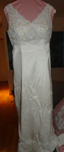 Load image into Gallery viewer, Dutch Satin Hand Beaded Professionally custom made Wedding Dress Sleeveless S/M