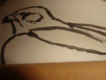 Load image into Gallery viewer, Peregrine Falcon Original Brushed Ink Painting on Paper 24 x 18 signed A.S. Art