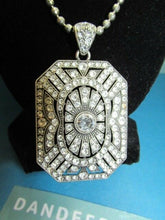 Load image into Gallery viewer, Paula Abdul Signature Hexagonal Shape Crystal Silver Necklace Vintage Jewelry
