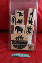 Load image into Gallery viewer, Stampin' Up! 9 Piece Definitely Decorative Noah 1996 Rubber Stamp Set Ark Animal